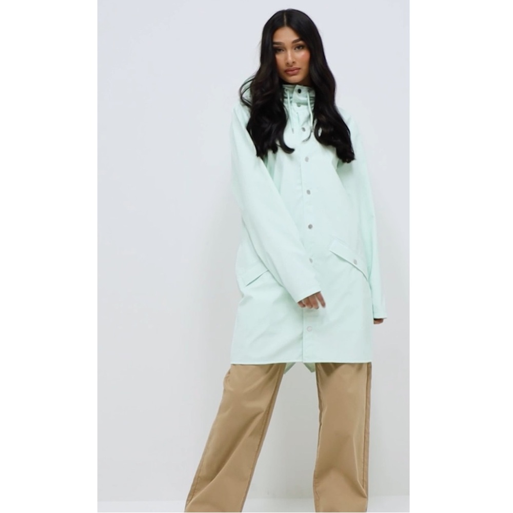 RAINS Long Jacket Unisex in Mineral